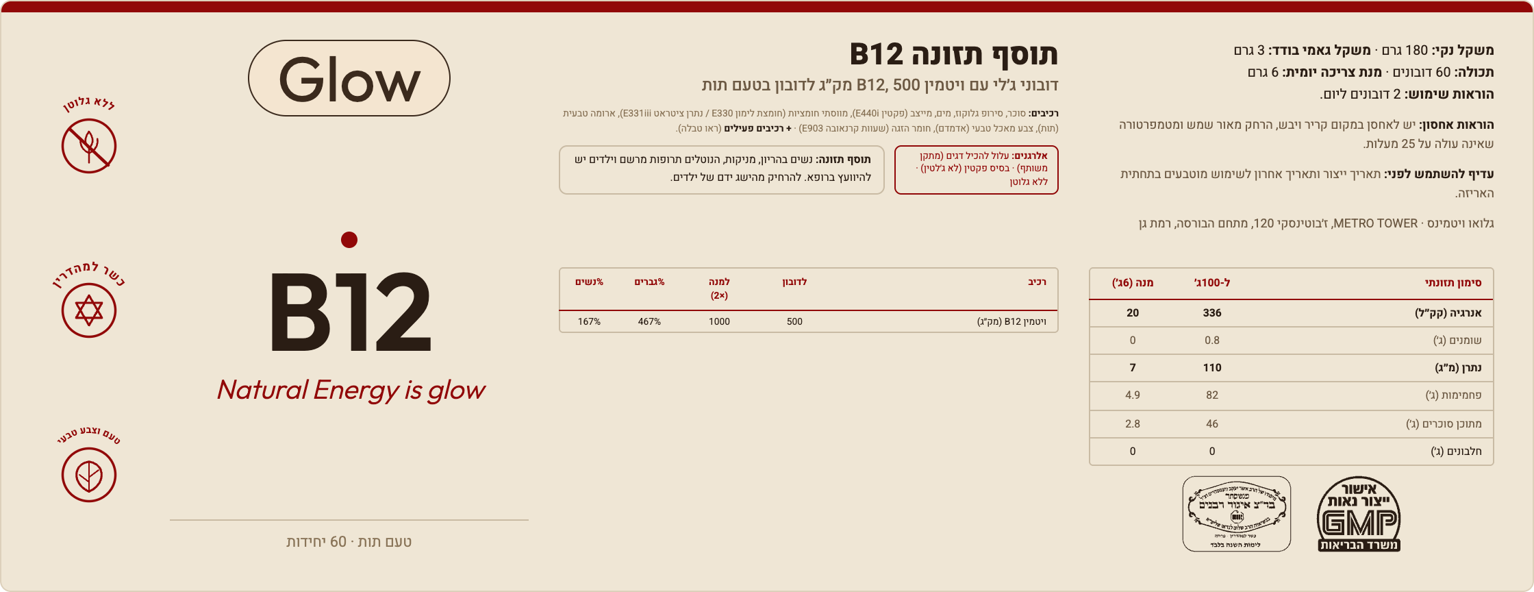 B12 · תווית המוצר